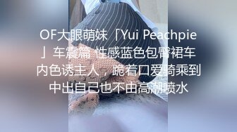 OF大眼萌妹「Yui Peachpie」车震篇 性感蓝色包臀裙车内色诱主人，跪着口爱骑乘到中出自己也不由高潮喷水