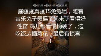 骚骚骚真骚TS兔兔姐，随着音乐兔子舞摇了起来，看得好性奋 鸡儿都看悄悄硬了，边吃饭边插菊花，最后有惊喜！！